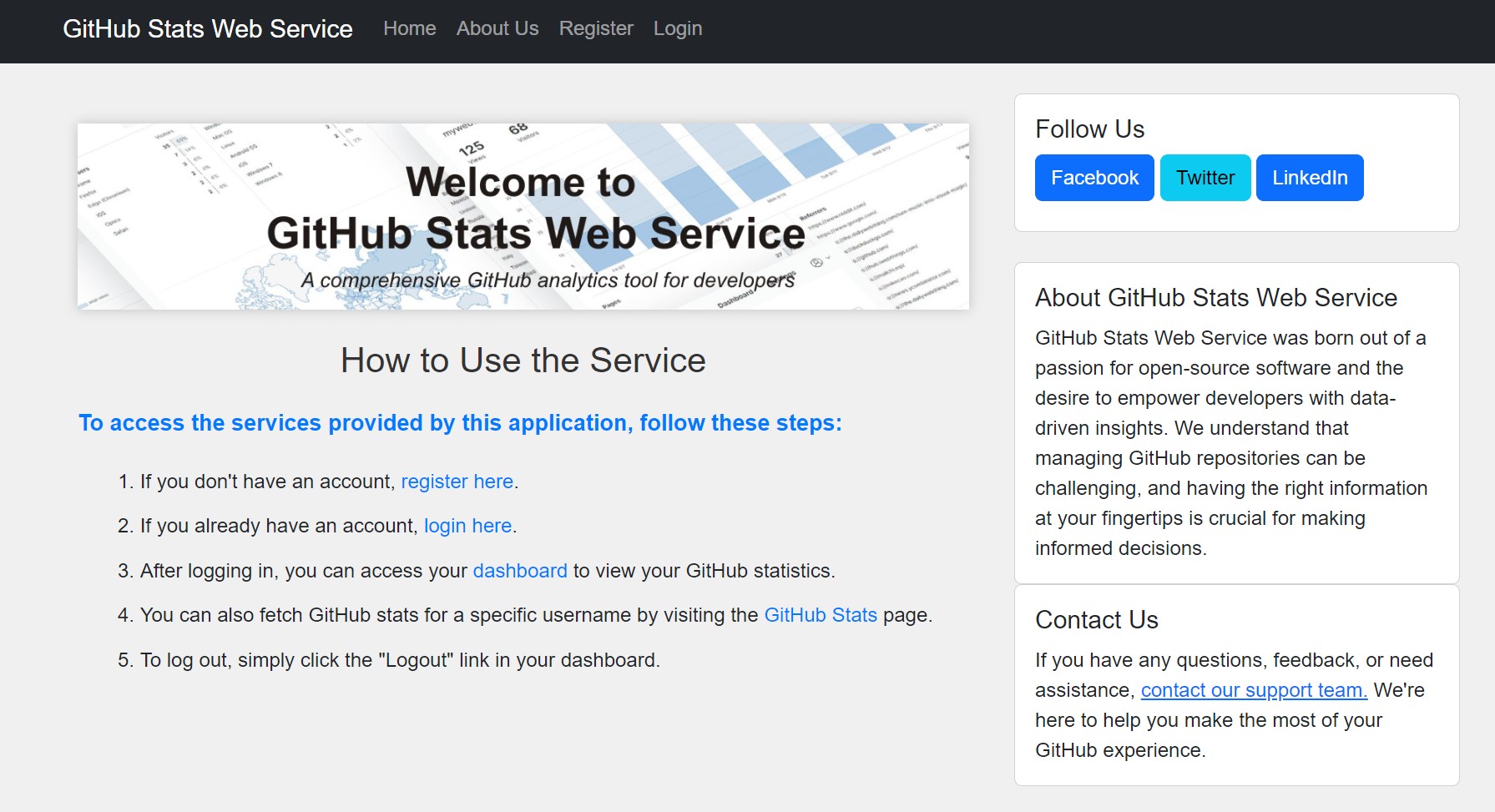 GitHub Stats Web Service
